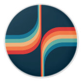 Kleurrijke bogen in retro-stijl keramische knop (Voorkant)