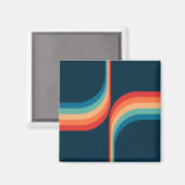 Kleurrijke bogen in retro-stijl magneet (Voorkant / Achterkant)