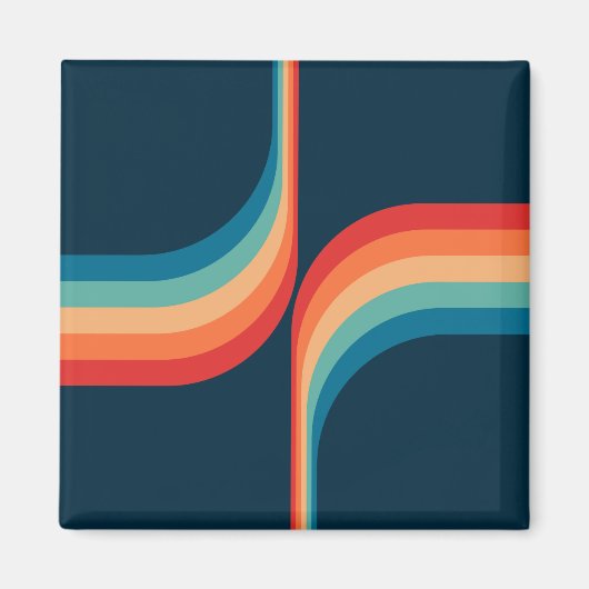 Kleurrijke bogen in retro-stijl magneet (Voorkant)