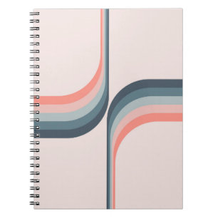 Kleurrijke bogen in retro-stijl notitieboek