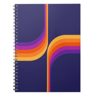 Kleurrijke bogen in retro-stijl notitieboek
