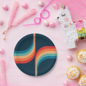 Kleurrijke bogen in retro-stijl papieren bordje (Feest)