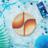 Kleurrijke bogen in retro-stijl papieren bordje (Feest)