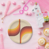 Kleurrijke bogen in retro-stijl papieren bordje (Feest)