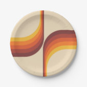 Kleurrijke bogen in retro-stijl papieren bordje (Voorkant)