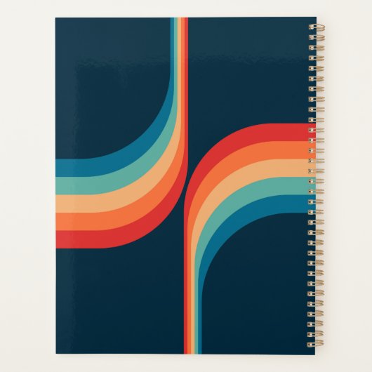 Kleurrijke bogen in retro-stijl planner (Achterkant)