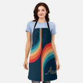 Kleurrijke bogen in retro-stijl schort (Gedragen)