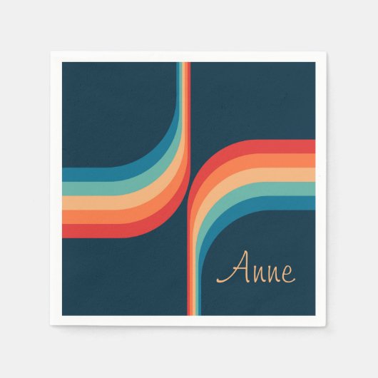 Kleurrijke bogen in retro-stijl servet (Voorkant)