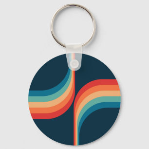 Kleurrijke bogen in retro-stijl sleutelhanger
