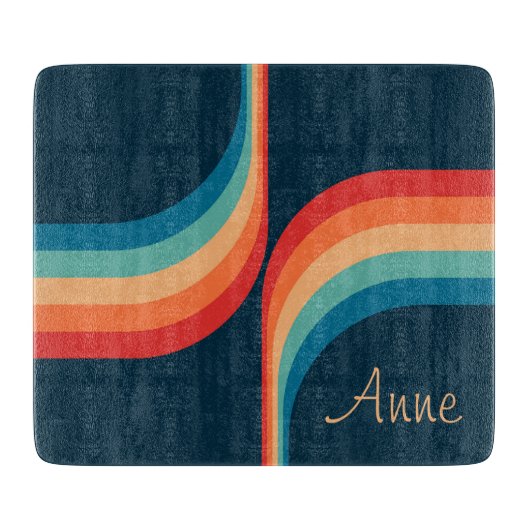 Kleurrijke bogen in retro-stijl snijplank (Voorkant)