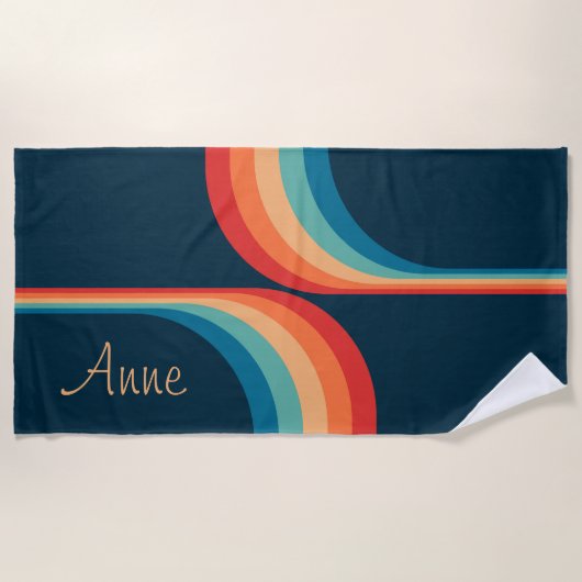 Kleurrijke bogen in retro-stijl strandlaken (Voorkant)