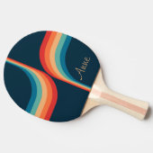 Kleurrijke bogen in retro-stijl tafeltennisbatje (Zijkant)