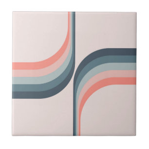 Kleurrijke bogen in retro-stijl tegeltje