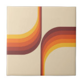 Kleurrijke bogen in retro-stijl tegeltje (Voorkant)