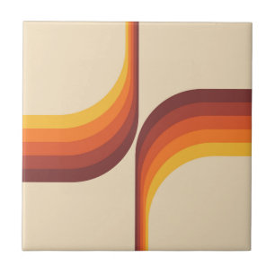 Kleurrijke bogen in retro-stijl tegeltje