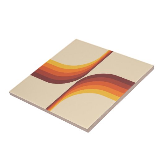 Kleurrijke bogen in retro-stijl tegeltje (Zijkant)