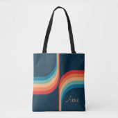 Kleurrijke bogen in retro-stijl tote bag (Voorkant)