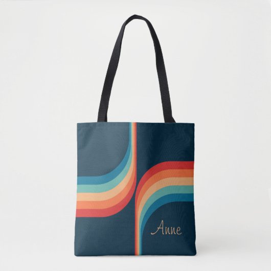 Kleurrijke bogen in retro-stijl tote bag (Voorkant)