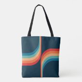 Kleurrijke bogen in retro-stijl tote bag (Achterkant)
