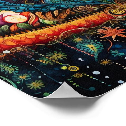 Kleurrijke Boheemse decor wandtapijt print (Hoek)