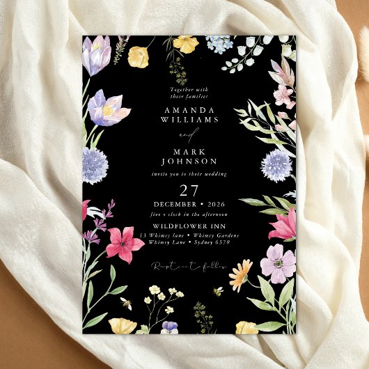 Kleurrijke Boheemse lente botanische tuin bruiloft Kaart