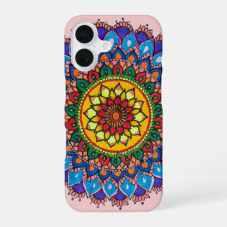 Kleurrijke Boheemse Mandala Bloem iPhone 16 Hoesje