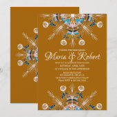 Kleurrijke Boheemse Mandala Mosterd Boho Bruiloft Kaart (Voorkant / Achterkant)