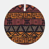 Kleurrijke Boheemse Tribal Geometric Glas Ornament (Achterkant)