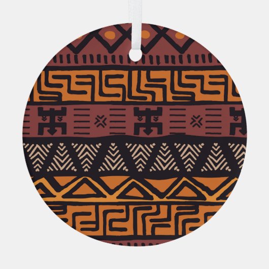 Kleurrijke Boheemse Tribal Geometric Glas Ornament (Achterkant)