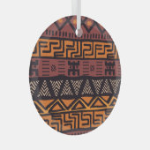 Kleurrijke Boheemse Tribal Geometric Glas Ornament (Voorkant Rechts)