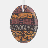 Kleurrijke Boheemse Tribal Geometric Glas Ornament (Voorkant links)