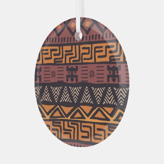 Kleurrijke Boheemse Tribal Geometric Glas Ornament (Voorkant links)