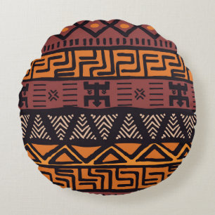 Kleurrijke Boheemse Tribal Geometric Rond Kussen