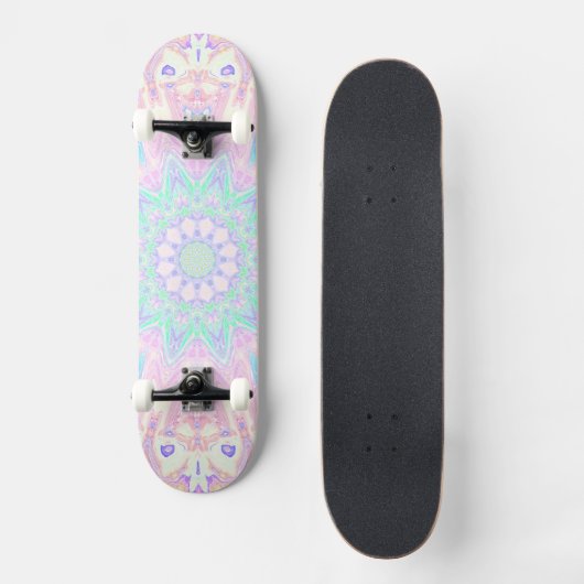 Kleurrijke Bohemian Trippy Bright Pastel Mandala Persoonlijk Skateboard (Voorkant)