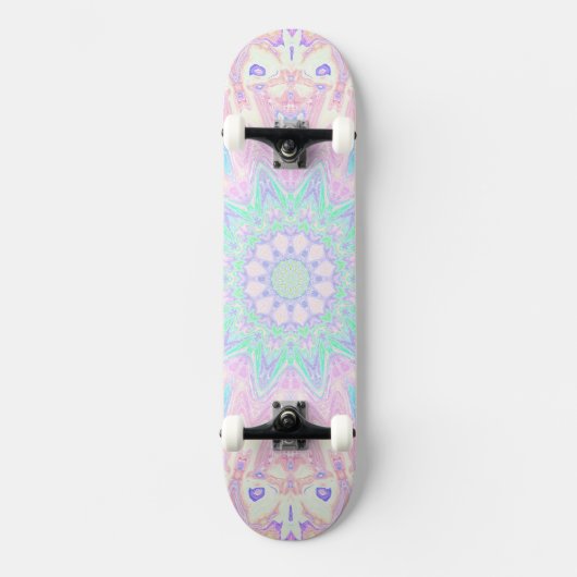 Kleurrijke Bohemian Trippy Bright Pastel Mandala Persoonlijk Skateboard (Voorkant)
