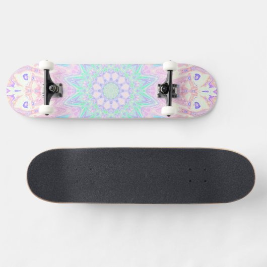 Kleurrijke Bohemian Trippy Bright Pastel Mandala Persoonlijk Skateboard (Horizontaal)