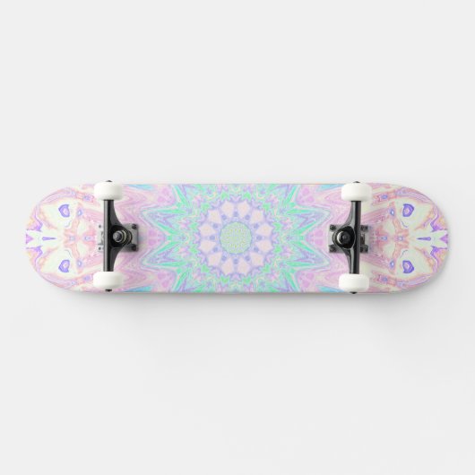 Kleurrijke Bohemian Trippy Bright Pastel Mandala Persoonlijk Skateboard (Horizontaal)