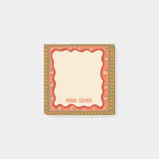 Kleurrijke Boho Aangepaste Chic Monogram Gepersona Post-it® Notes (Voorkant)
