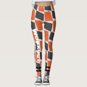 Kleurrijke boho abstract l Sinaasappel Zwart l Wor Leggings (Voorkant)