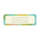 Kleurrijke Boho Abstracte Waterverf Bruidsdouche Etiket (Voorkant)