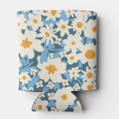 Kleurrijke Boho Blauw Wit Bloemen Aangepaste Bruil Blikjeskoeler (Achterkant)