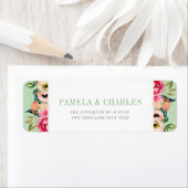 Kleurrijke Boho bloemen grens Etiket (Insitu)