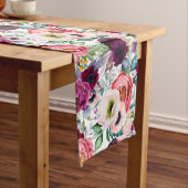 Kleurrijke boho bloemen patroon medium tafelloper (Voorbeeld)