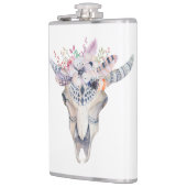 Kleurrijke Boho bloemen & schedel Heupfles (Links)