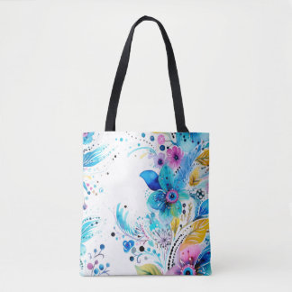Kleurrijke Boho Bloemen Tote Bag