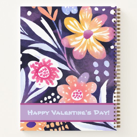 Kleurrijke Boho Bloemen Valentijnse Tieners Cadeau Notitieboek (Achterkant)