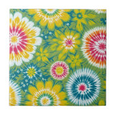 Kleurrijke Boho bloemenstropdas Dye Design Tegeltje (Voorkant)