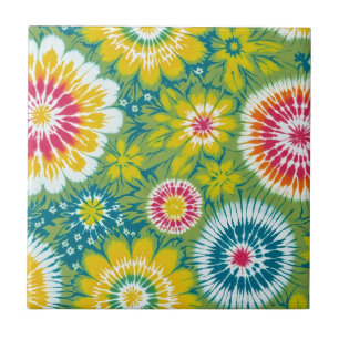 Kleurrijke Boho bloemenstropdas Dye Design Tegeltje