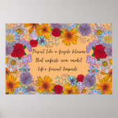 Kleurrijke Boho Bloemige Botanische Inspirerende S Poster (Voorkant)