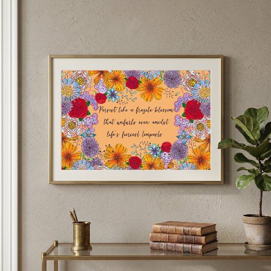 Kleurrijke Boho Bloemige Botanische Inspirerende S Poster